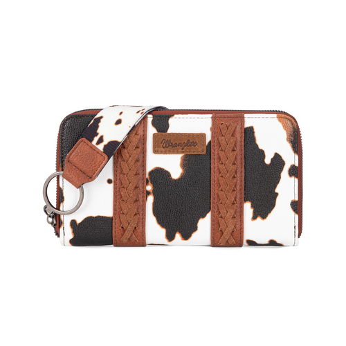 Wrangler Cow Print Large Wallet (X4S2963WLT) Dark Tan