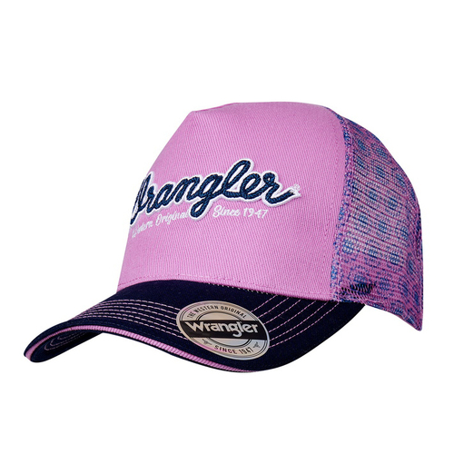 Wrangler Womens Krista High Profile Ponytail Cap (X4S2909CAP) Pink/Navy OSFM