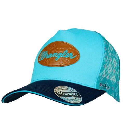 Wrangler Womens Misha High Profile Ponytail Cap (X4S2911CAP) Aqua/Navy OSFM