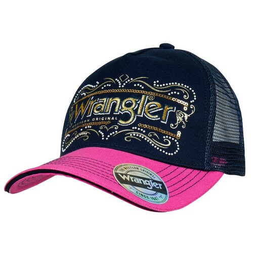 Wrangler Womens Billy Trucker Cap (X4S2907CAP) Navy/Pink OSFM